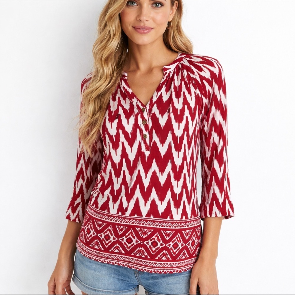 [Lucky Brand] Boho Button Down Top